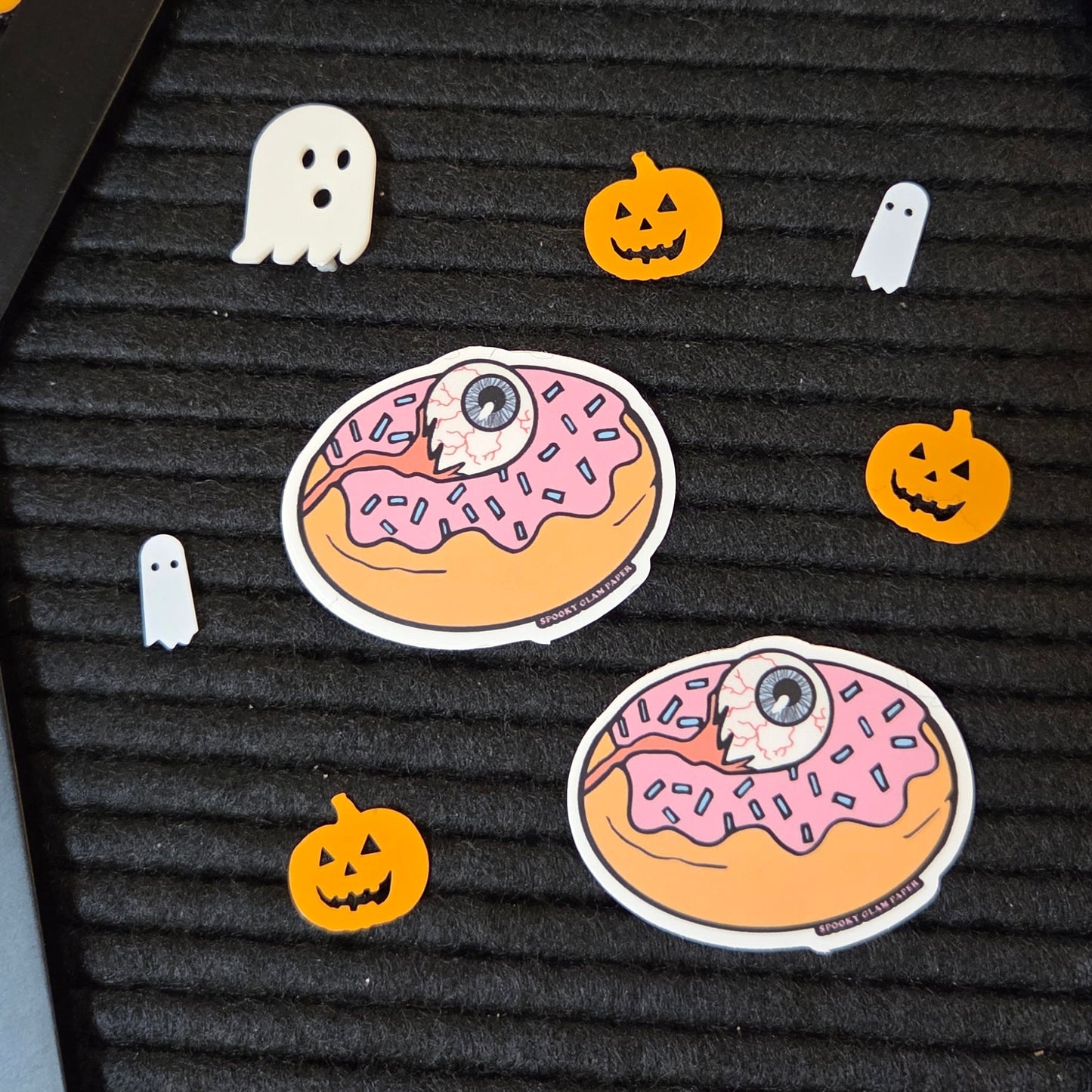 Pink Glazed Eyeball Donut Sticker