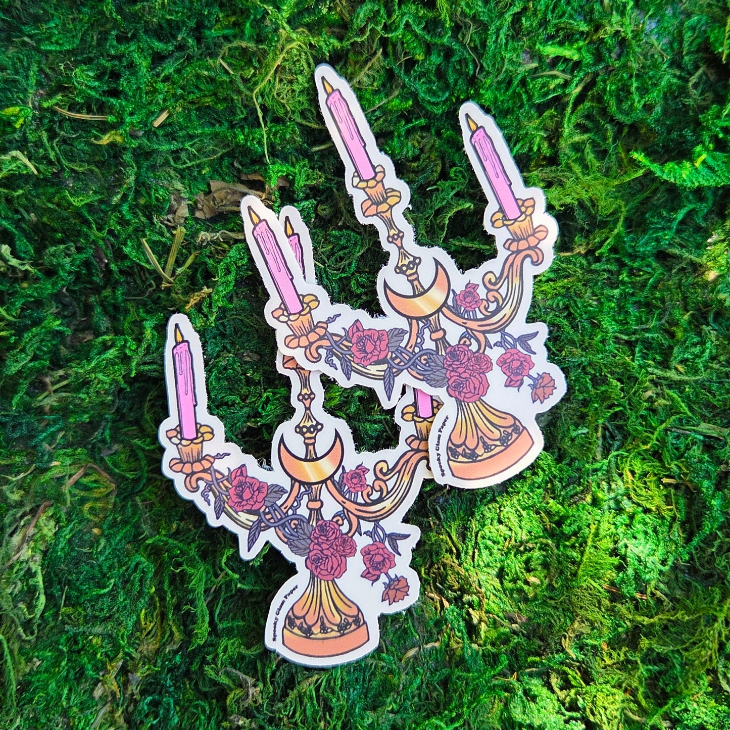 Crescent Flora Candelabra Sticker