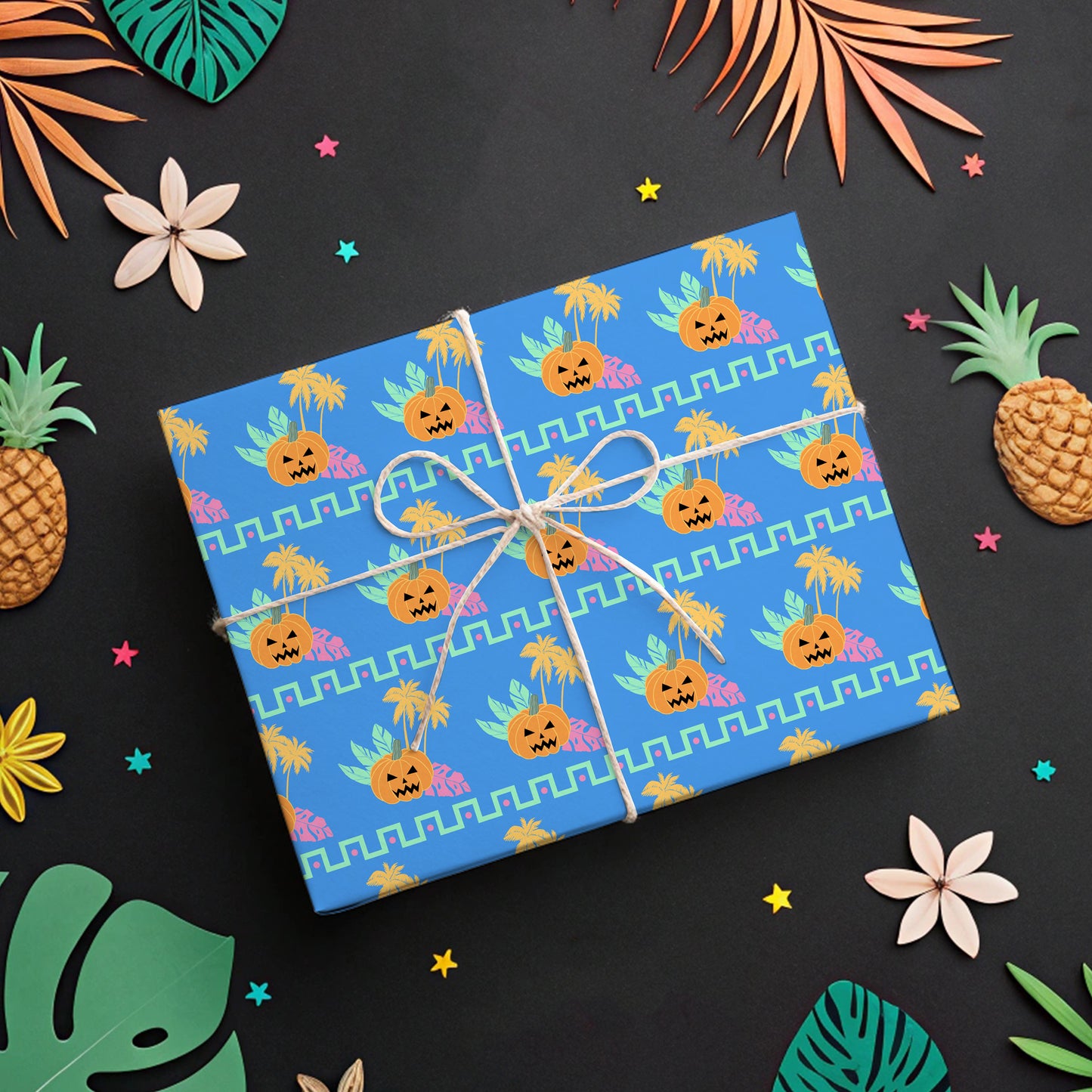 Tropical Pumpkin Splash Gift Wrap