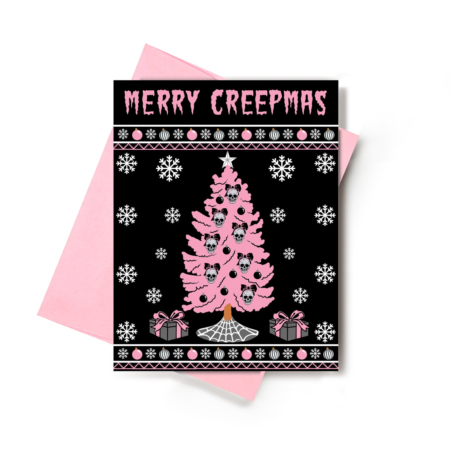 Merry Creepmas Tree Gothic Christmas Card