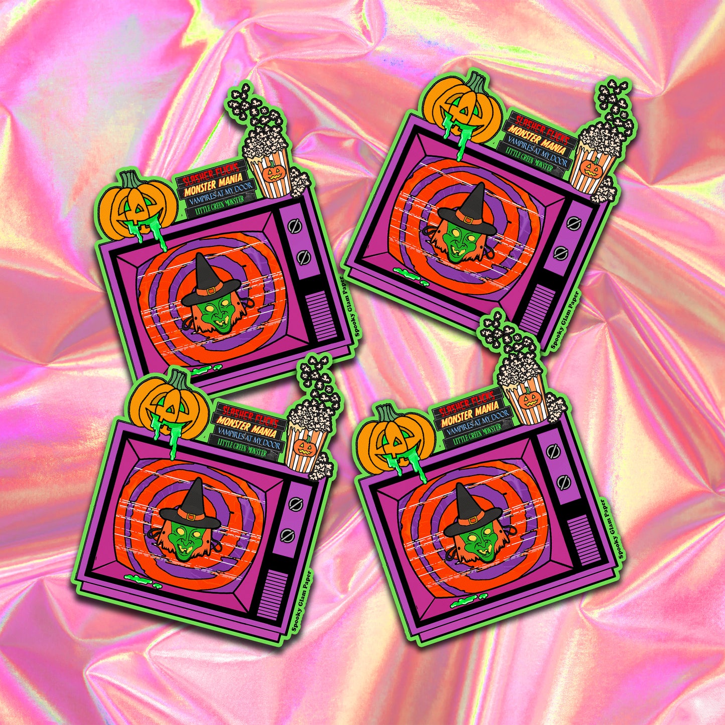 Retro Halloween Tv Sticker