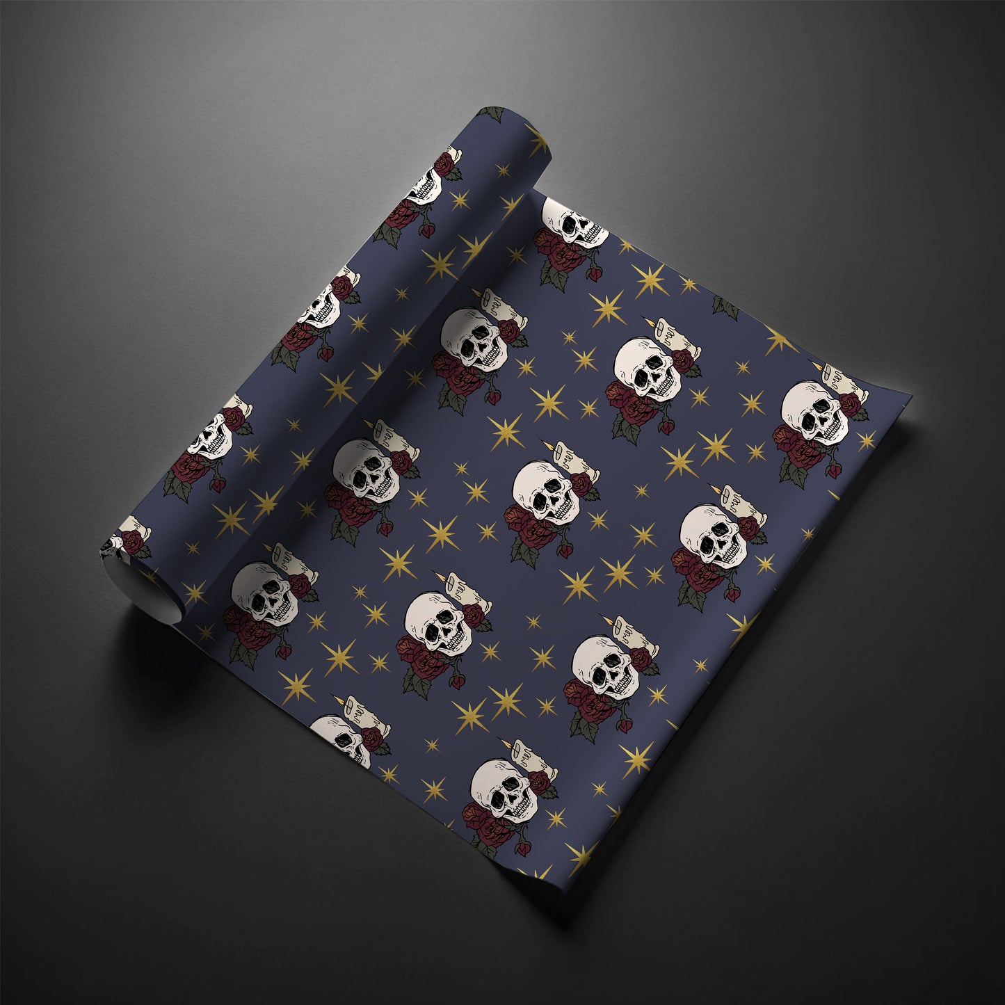 Haunting Skull & Rose Gift Wrap