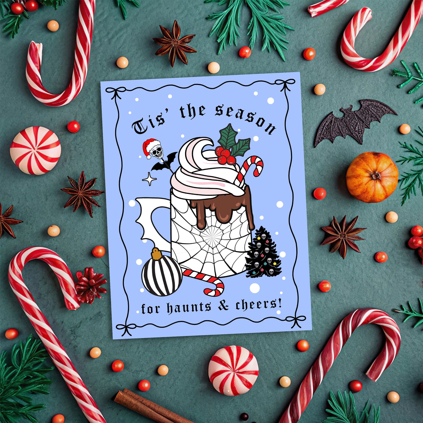 Tis' The Season Creepmas Drink Card