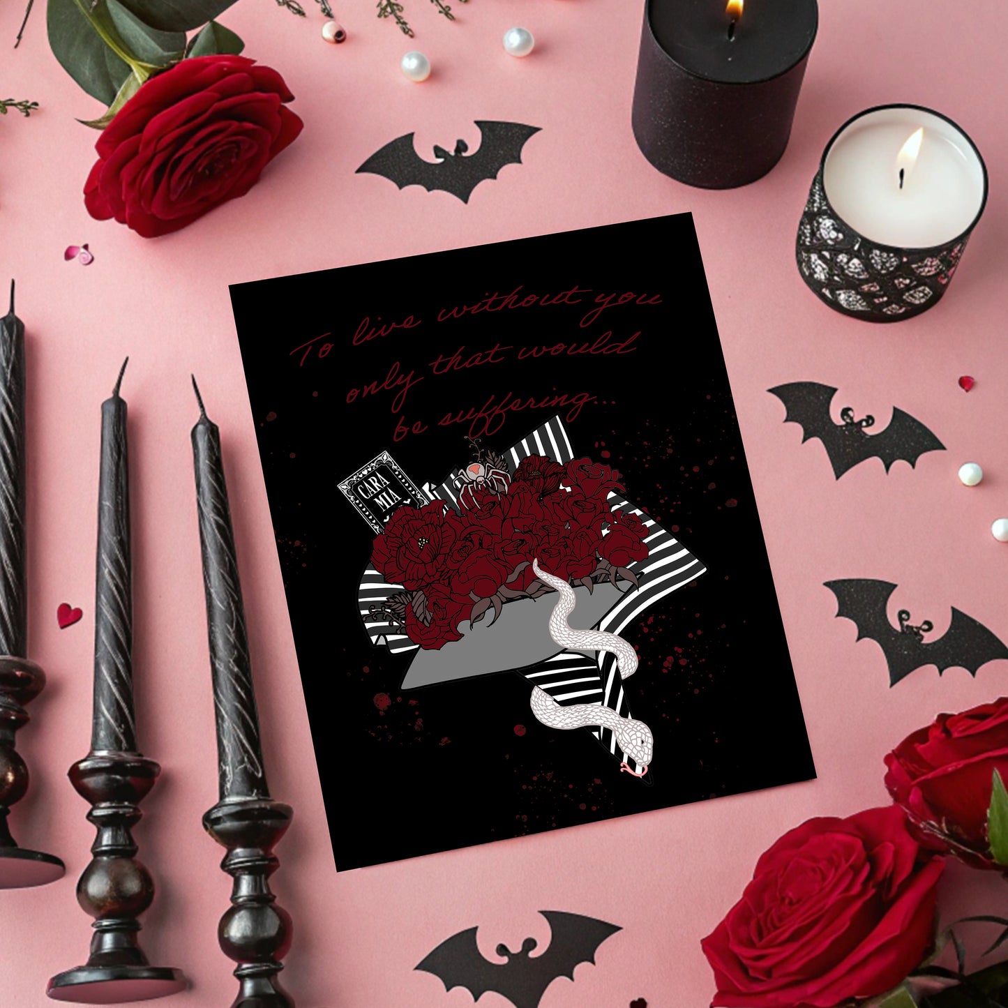 Darkly Devoted Bouquet Valloween Card