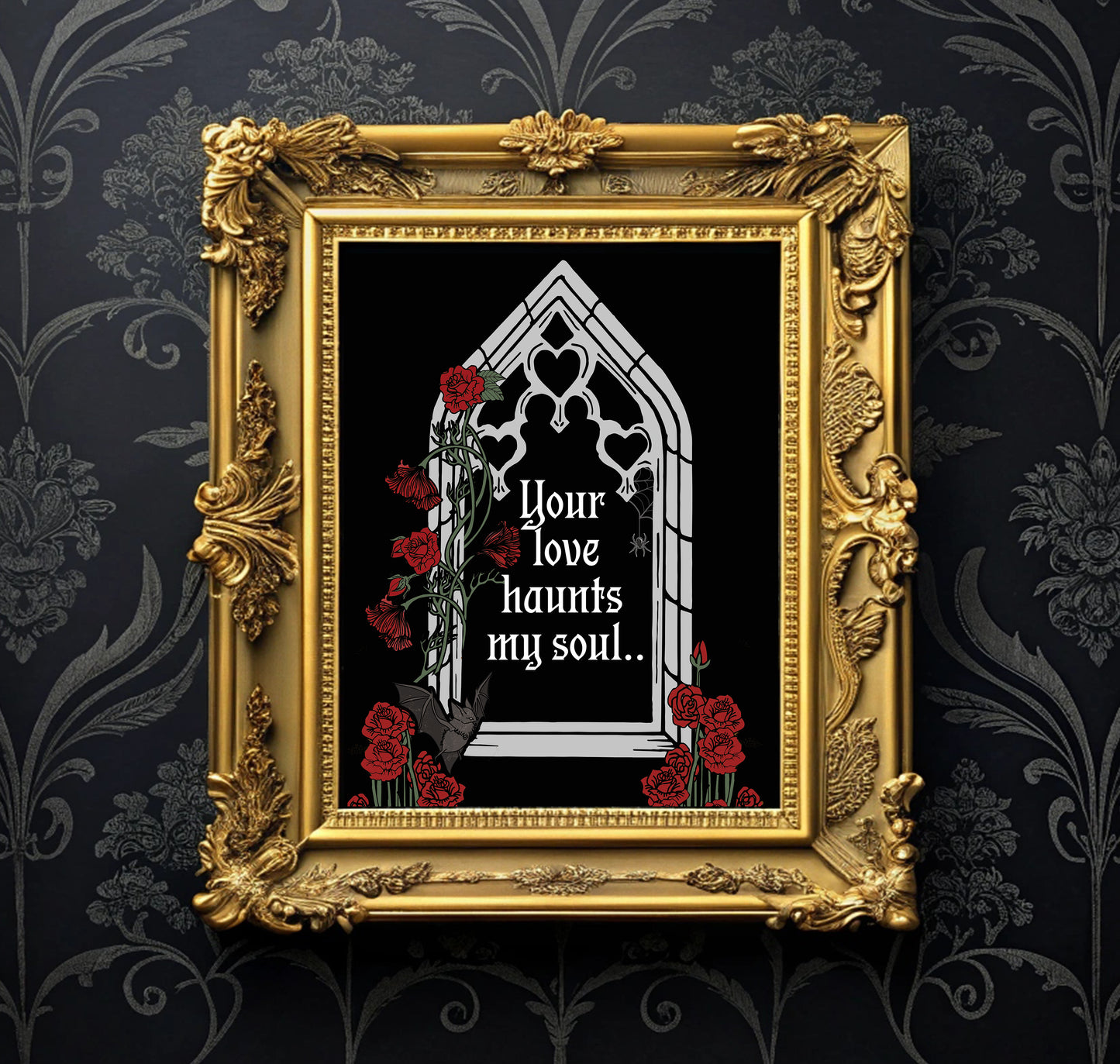 Haunted Love Gothic Art Print: Spooky Romance Poster