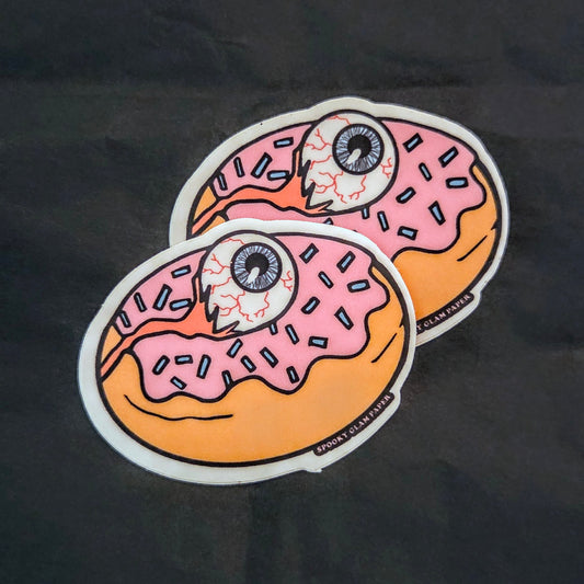 Pink Glazed Eyeball Donut Sticker