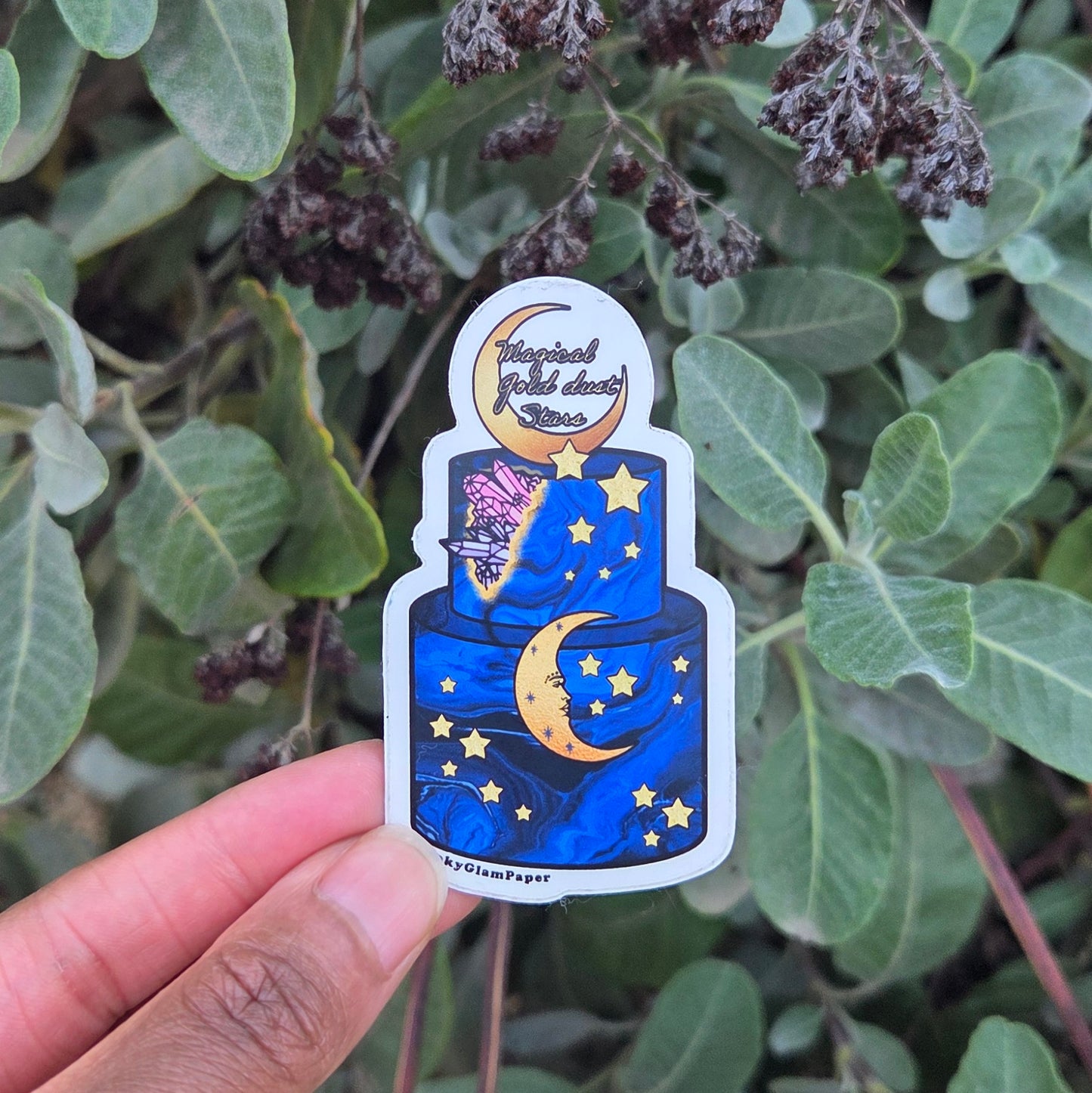 Crescent Moon Cake Vinyl Sticker