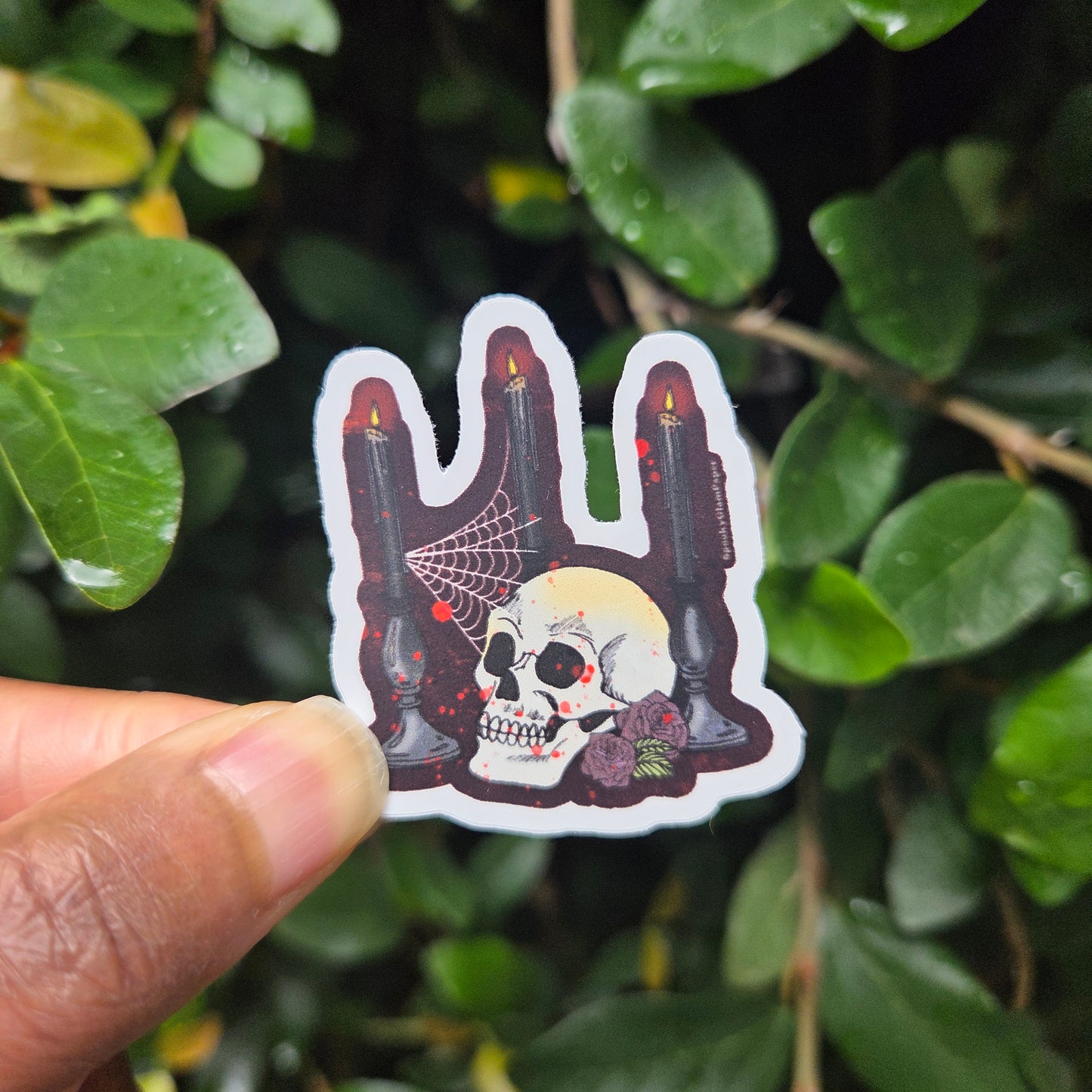 Skull and Candles Sticker