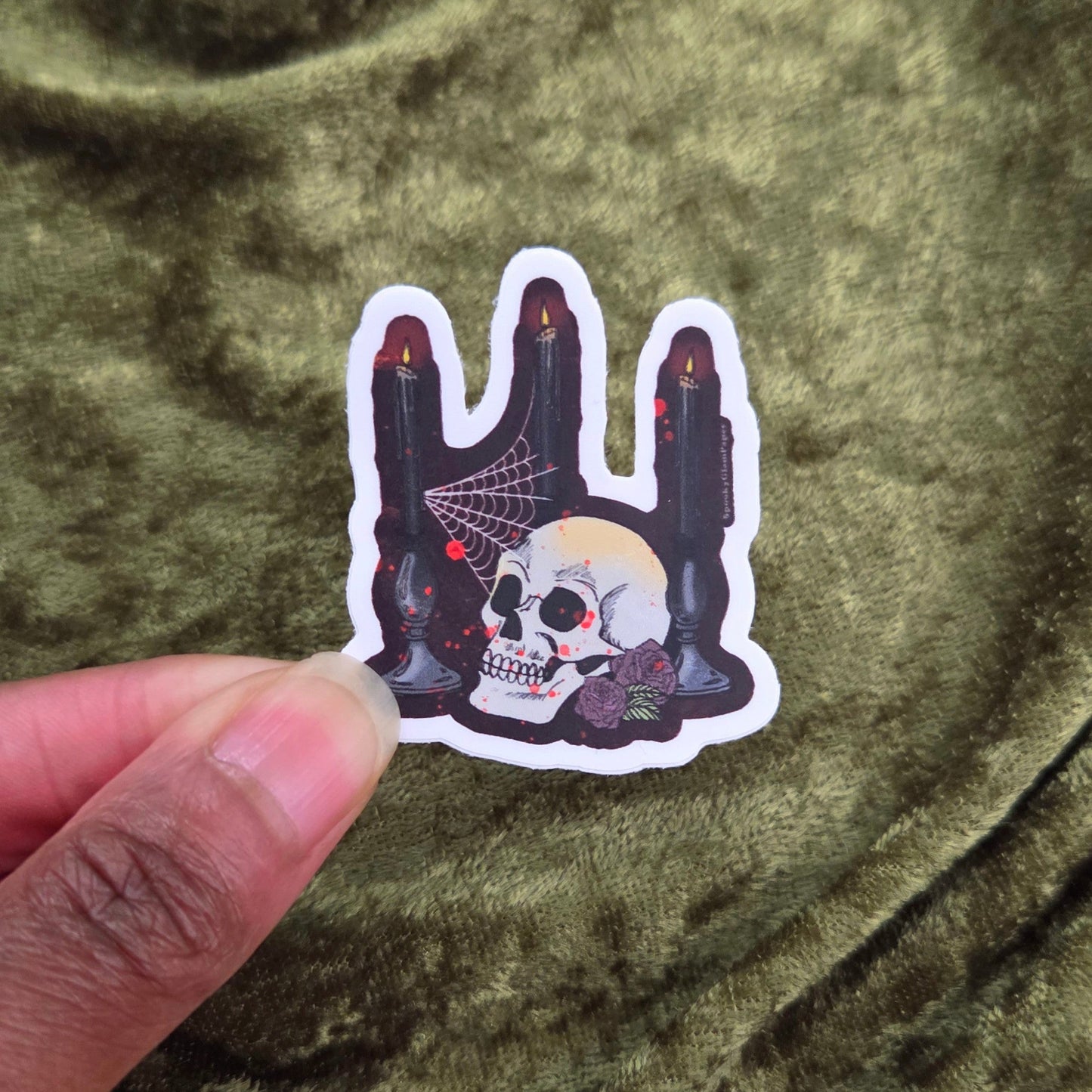 Skull and Candles Sticker