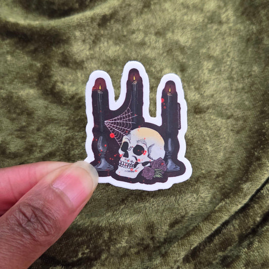 Skull and Candles Sticker