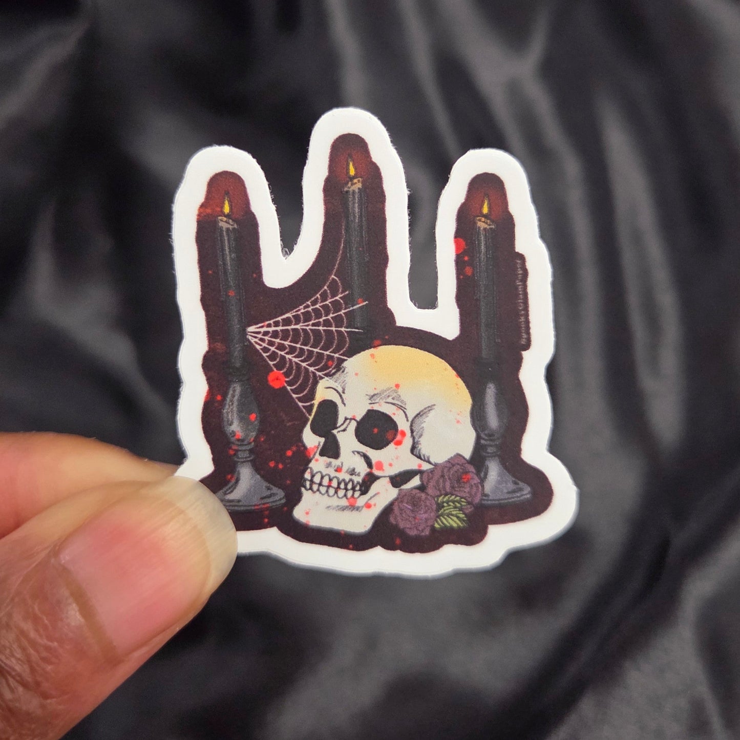 Skull and Candles Sticker