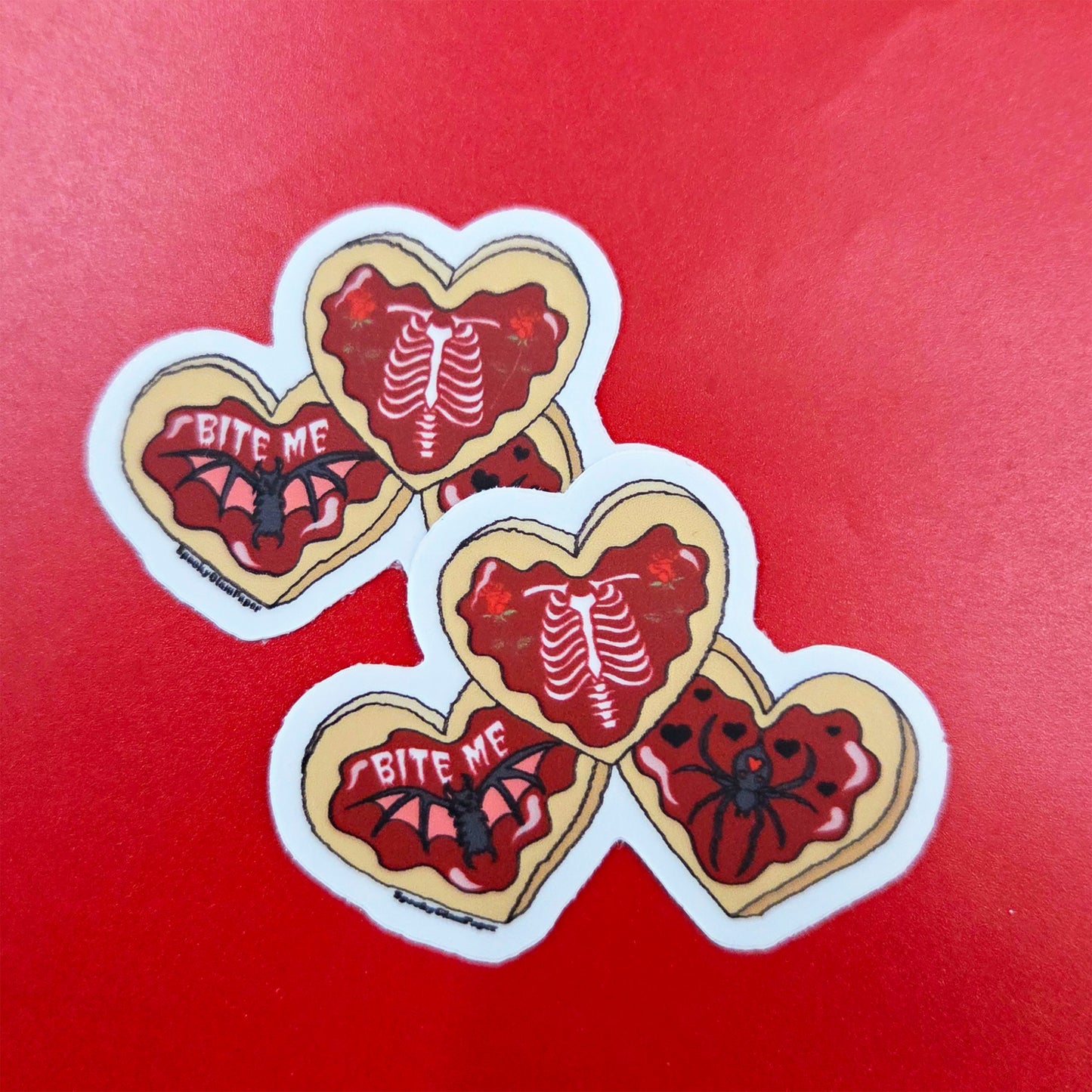 Valloween Heart Shaped Cookie Sticker