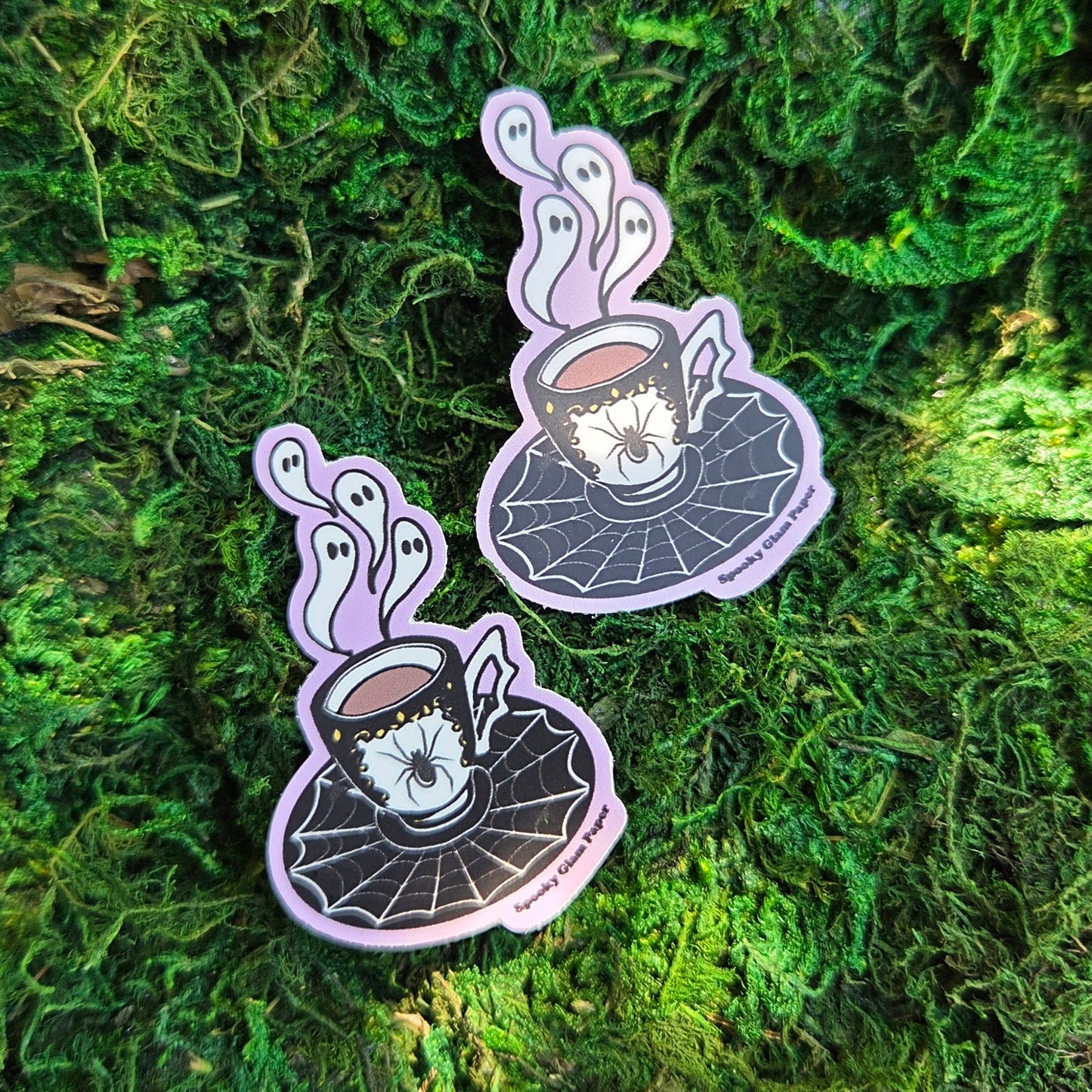 Coquette Ghost Tea Cup Sticker