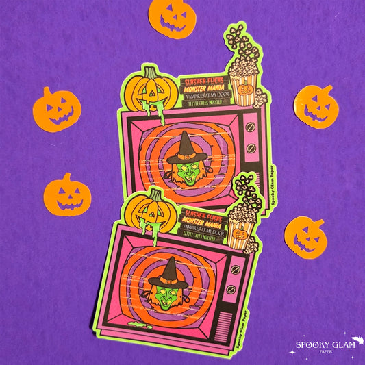 Retro Halloween Tv Sticker