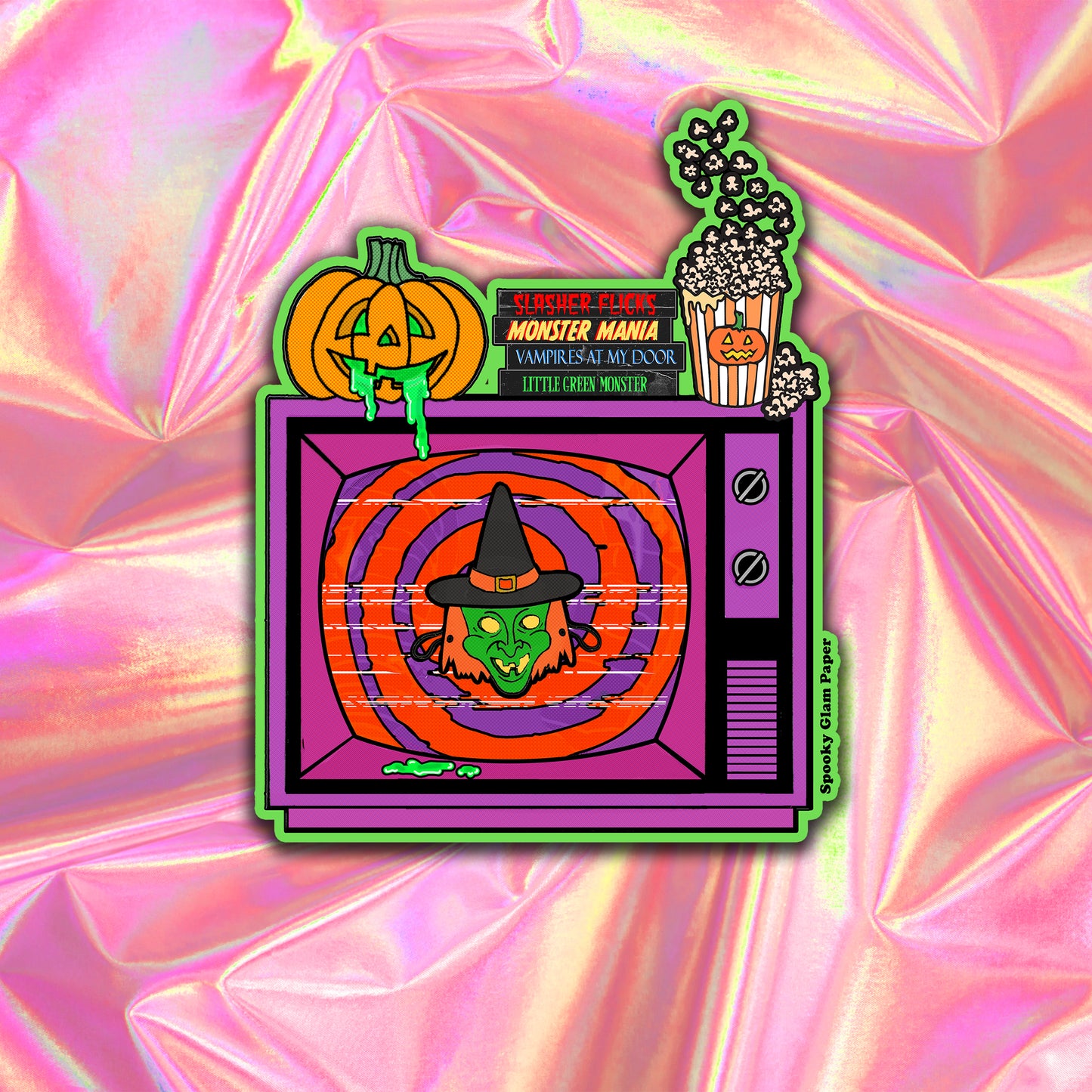 Retro Halloween Tv Sticker