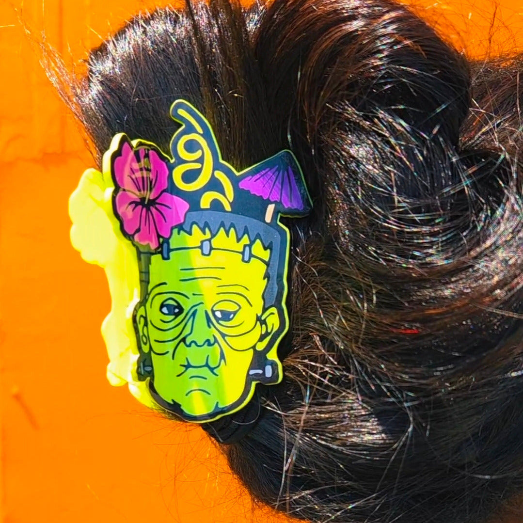 Frankenstein Drink Hair Claw Clip