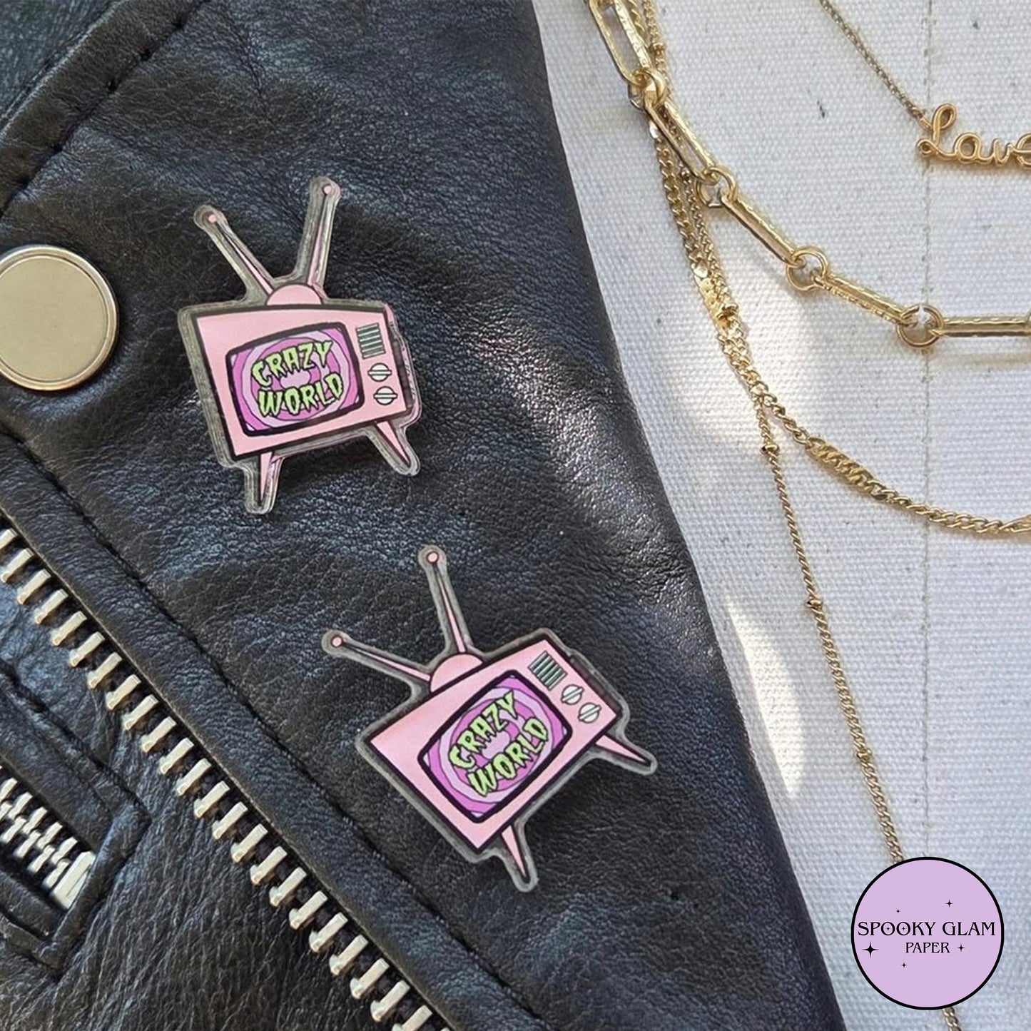 Spooky Tv Pin