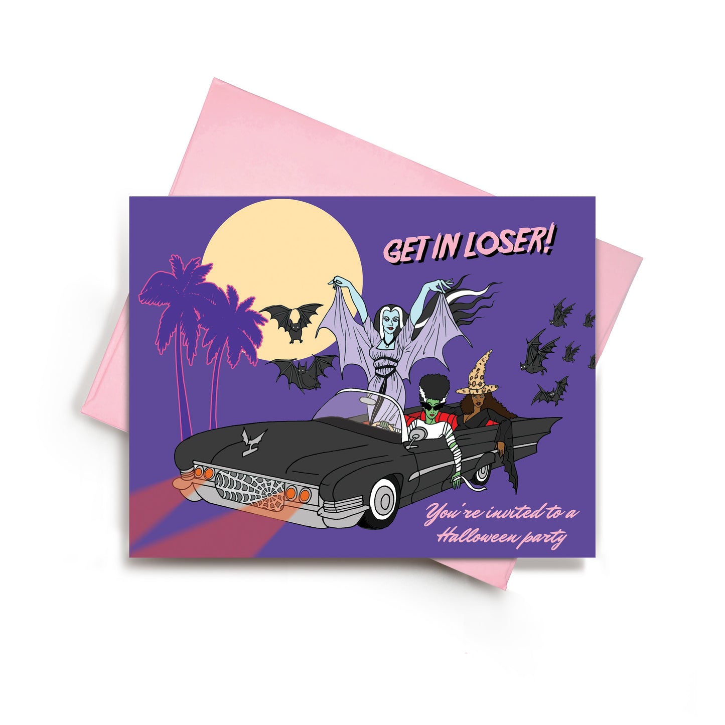 Get In Loser Halloween Party Card