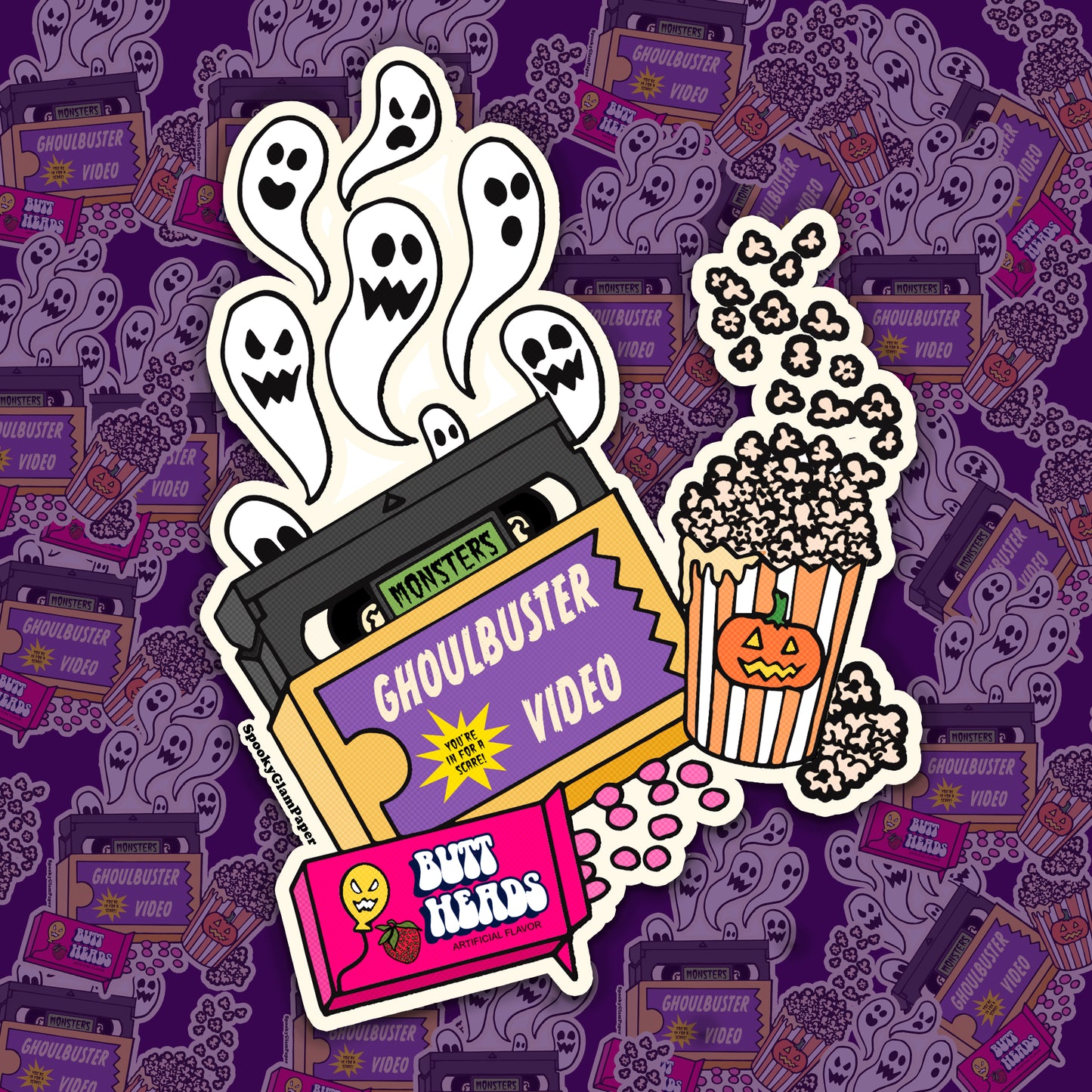90s Retro VHS Ghost Sticker