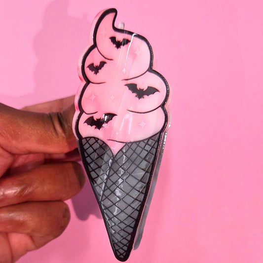 Spooky Pink Ice Cream Hair Claw Clip