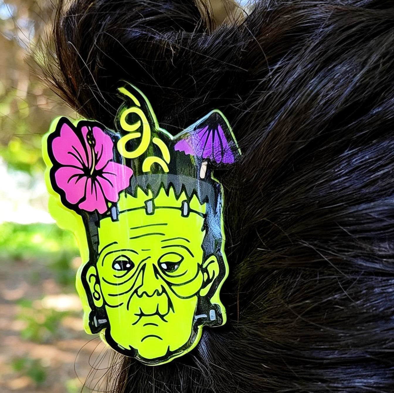 Frankenstein Drink Hair Claw Clip