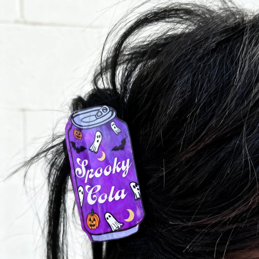 Spooky Cola Soda Can Hair Claw Clip