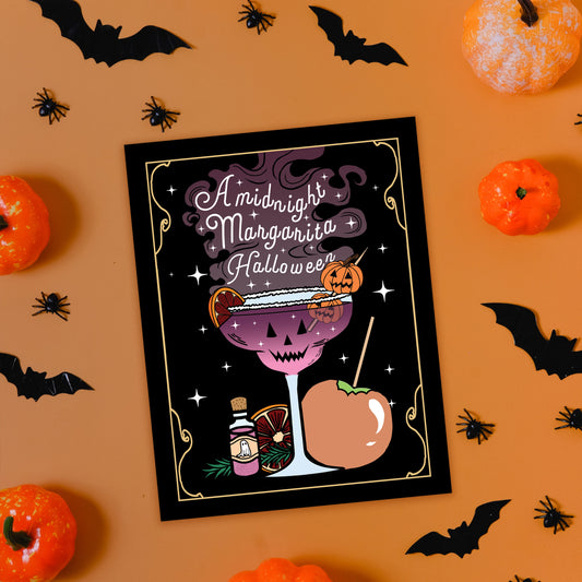 A Midnight Margarita Halloween Invite Card