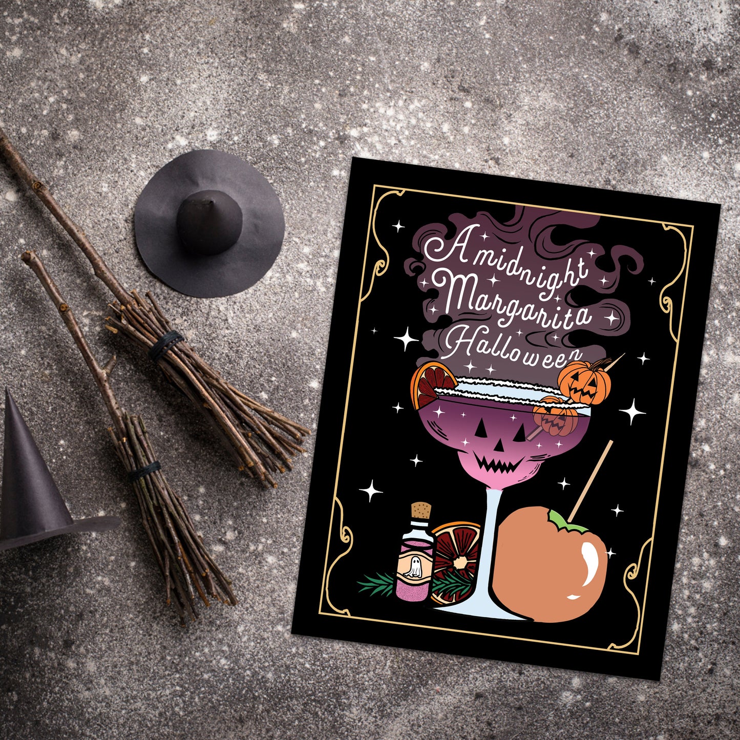 A Midnight Margarita Halloween Invite Card