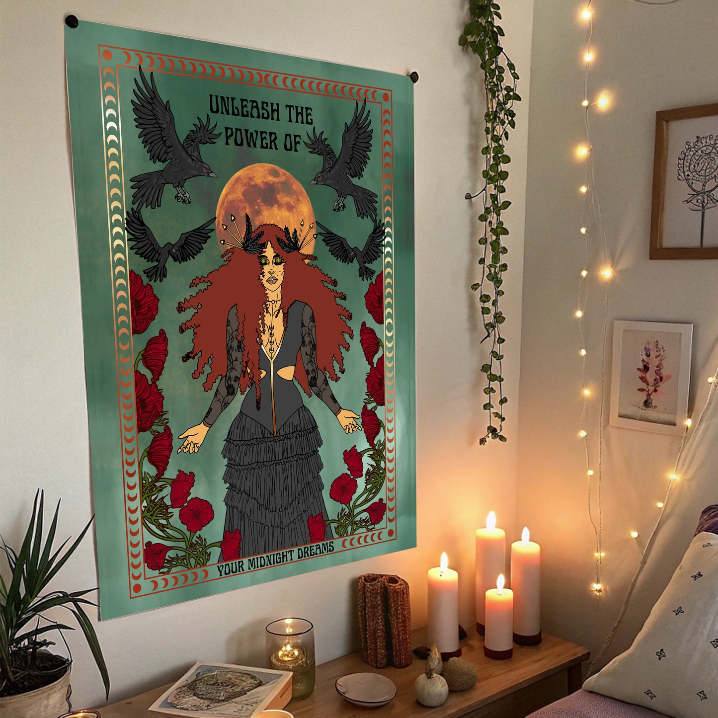 Midnight Dreams Art Print: Gothic Witchy Whimsigoth Decor, Matte Finish