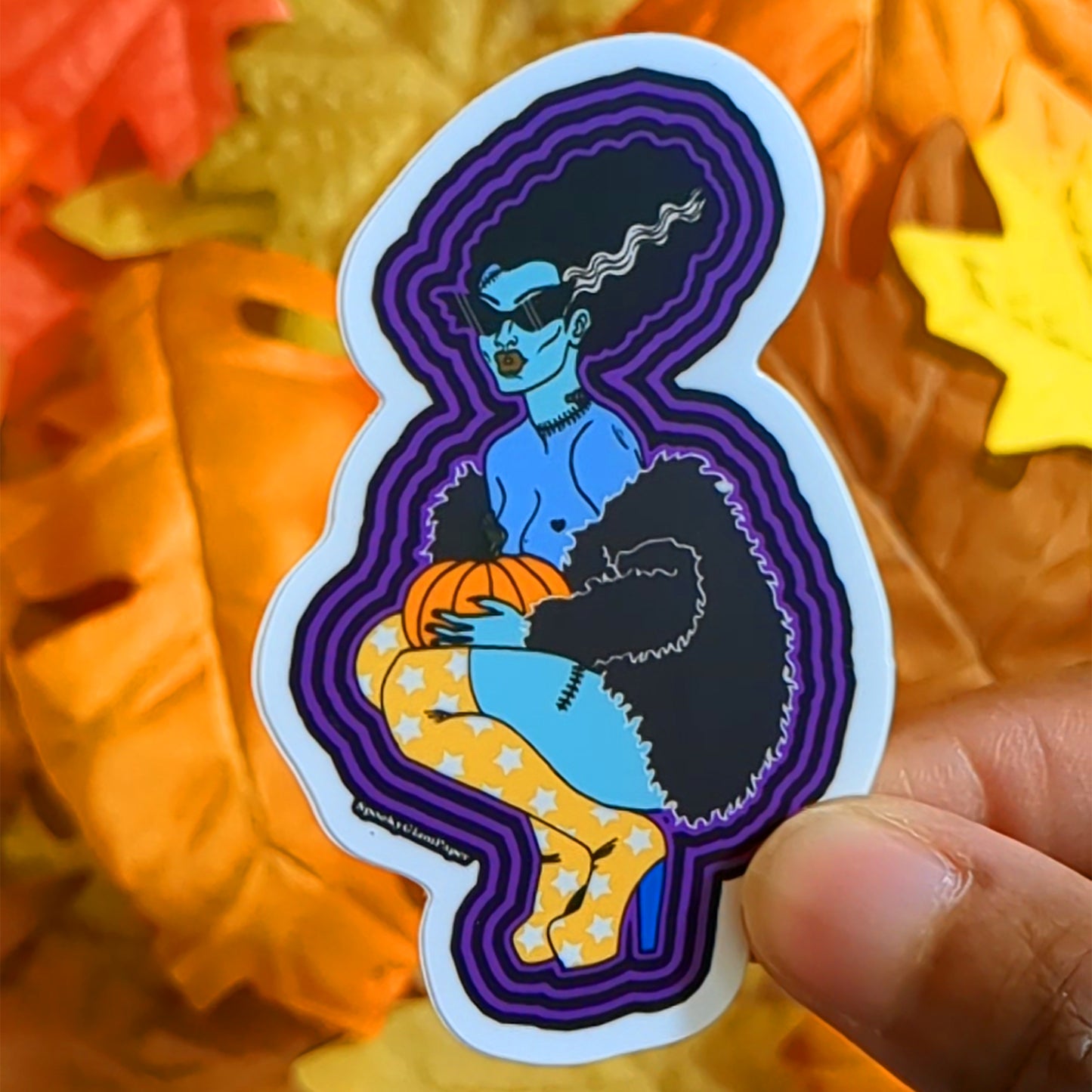 Patchwork Zombie Babe Sticker