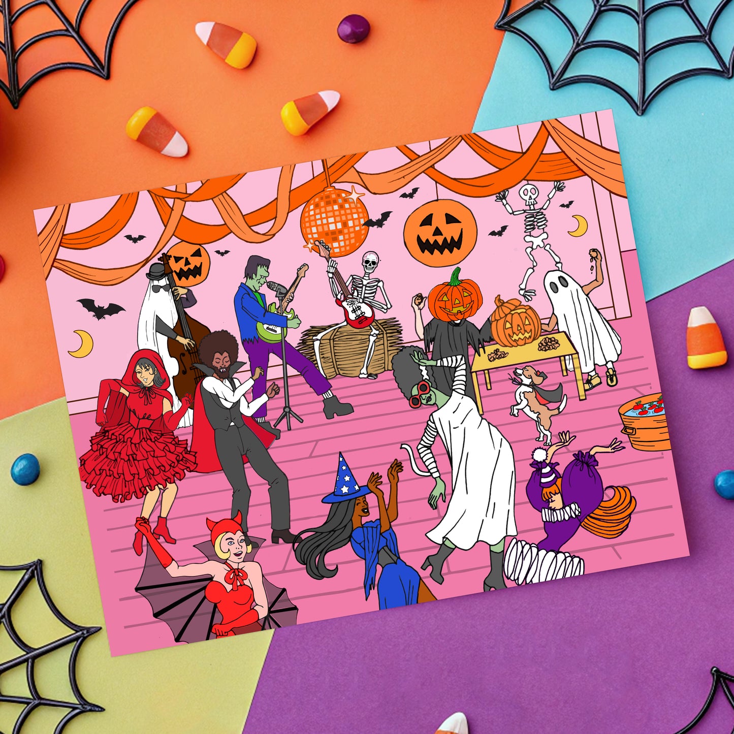 Retro Halloween Party Card