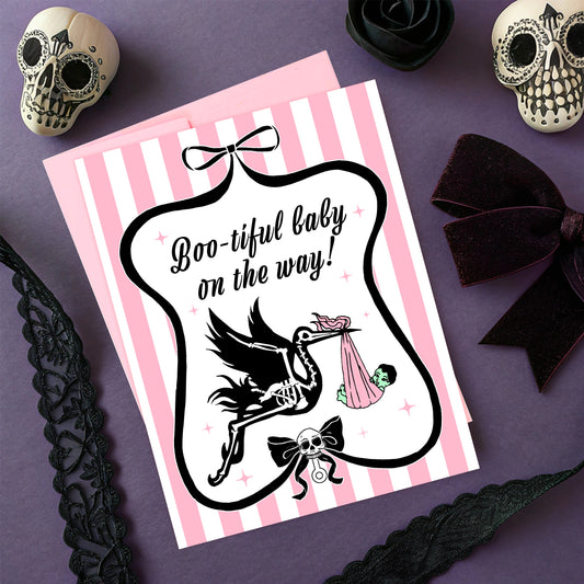 Boo-tiful Baby Card( Pink)