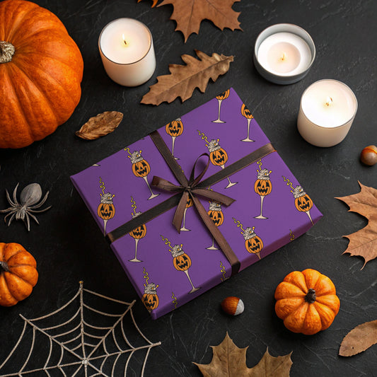 Pumpkin Martini Gift Wrap Sheets