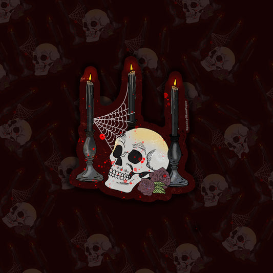 Skull and Candles Sticker