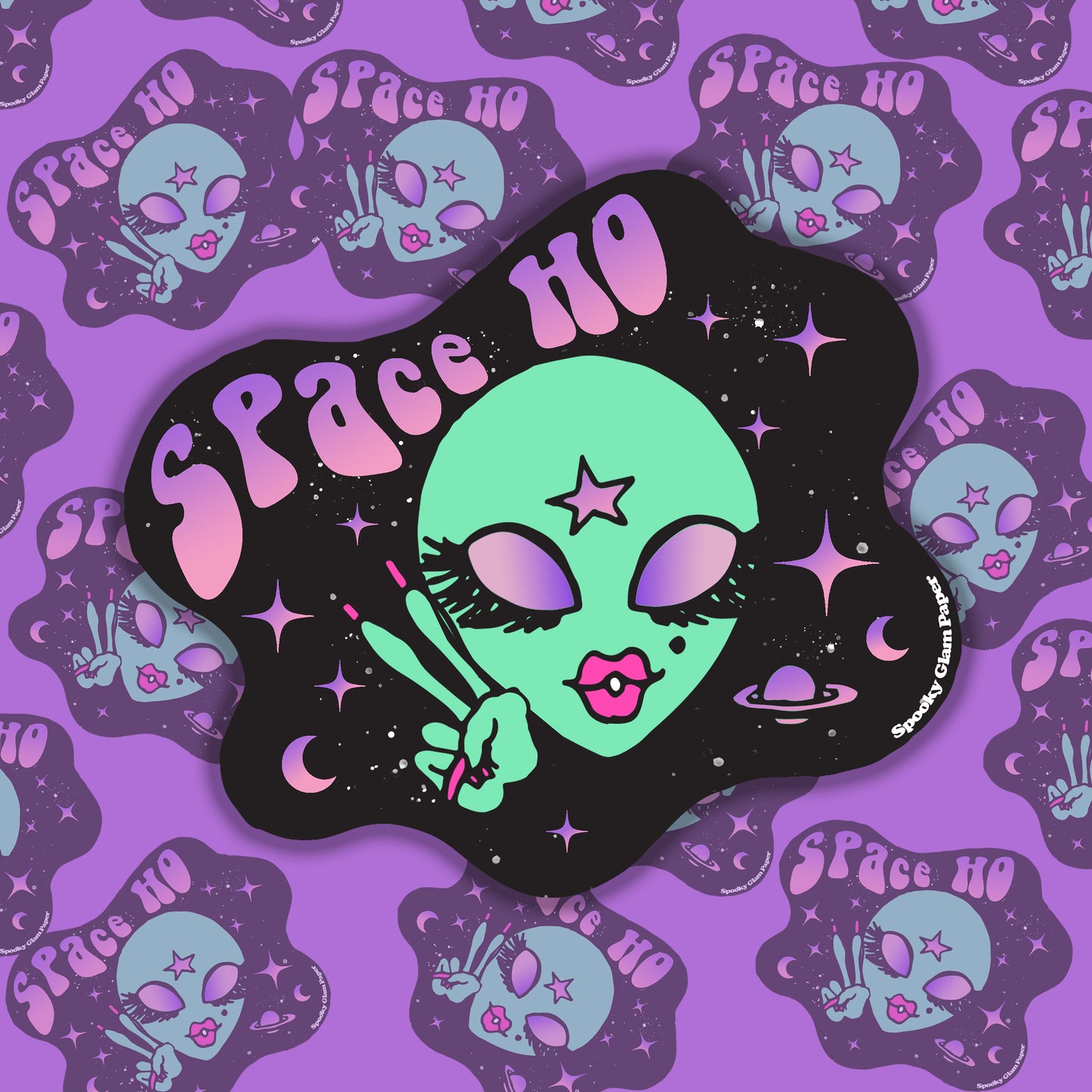 Space Ho Alien Sticker