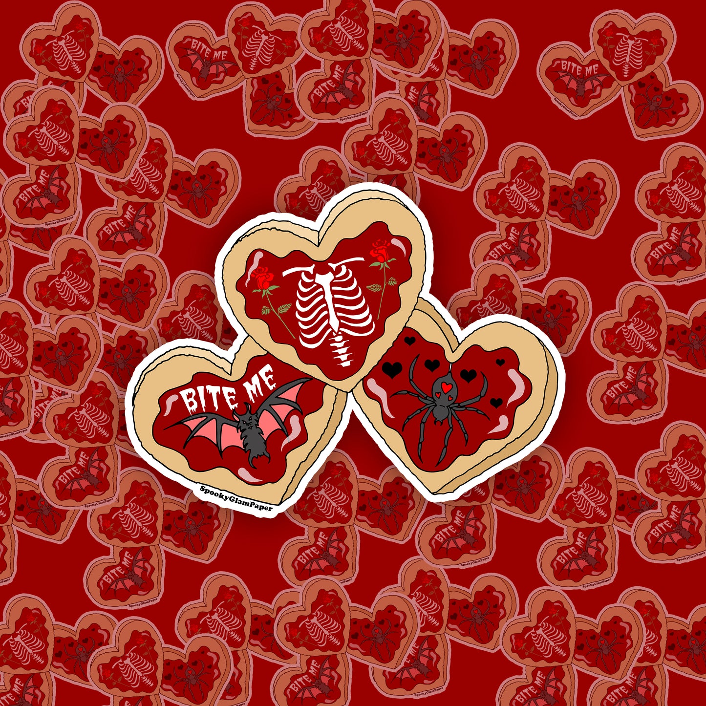 Valloween Heart Shaped Cookie Sticker