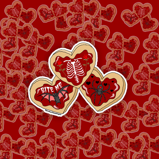 Valloween Heart Shaped Cookie Sticker