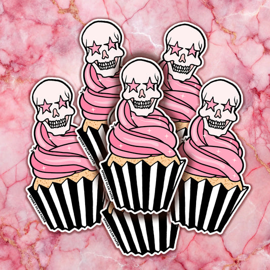 Skull Cupcake Sticker