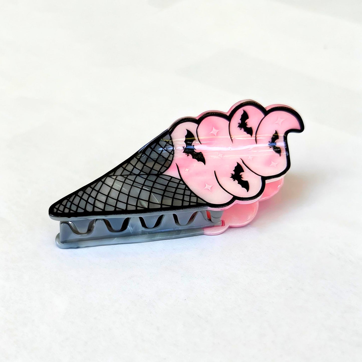 Spooky Pink Ice Cream Hair Claw Clip