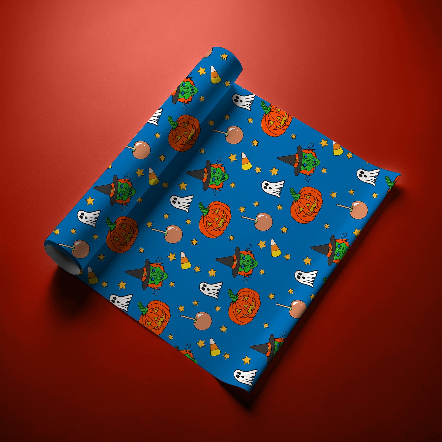 Trick or Treat Retro Halloween Gift Wrap Classic Vintage Style Paper